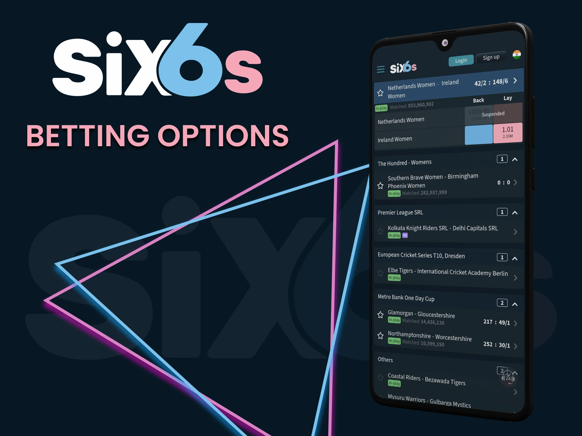 Bet on sports with the Six6s app.