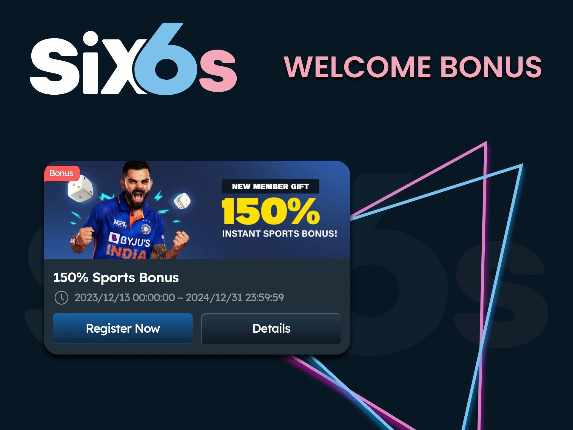 Get your table tennis welcome bonus from Six6s.