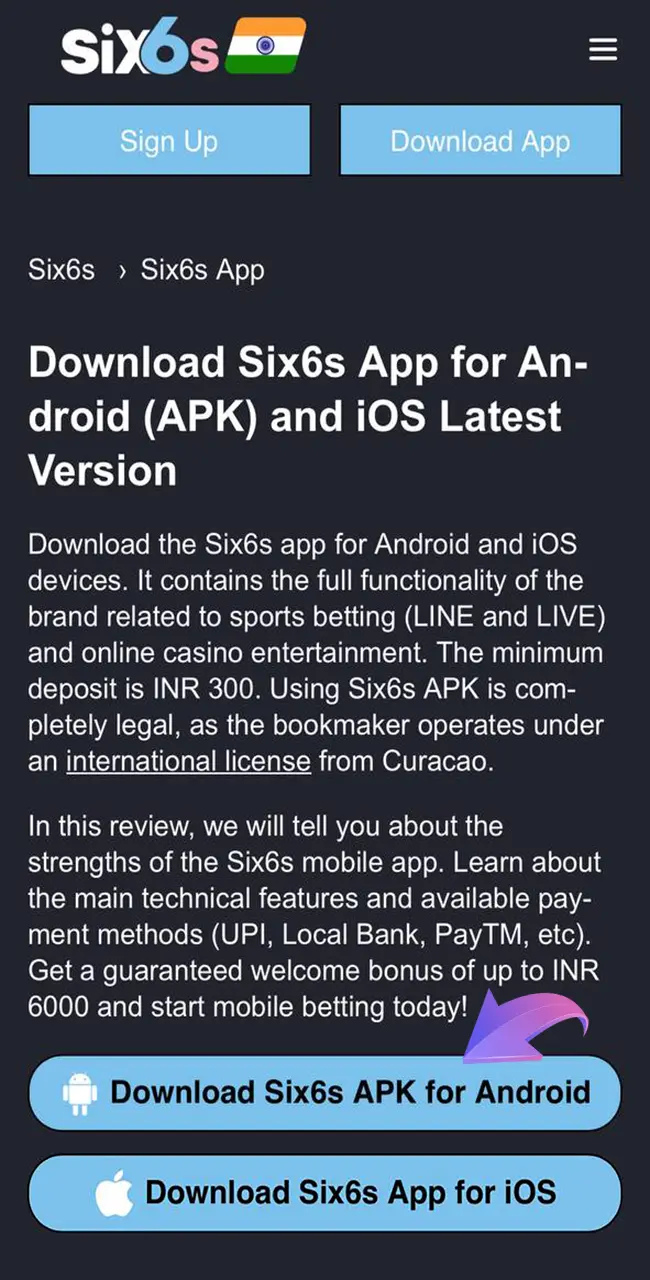 Start downloading the Six6s app for Android.